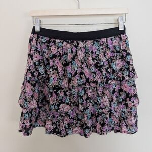 Guess Y2k Floral Tiered Mini Skirt Small